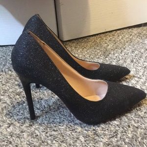 Black glitter heels, red bottoms, size 35 off shein (approx 5.5 in women’s?)